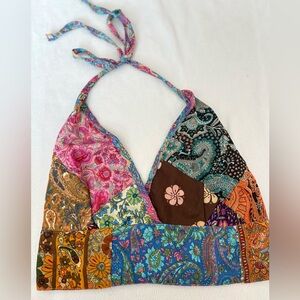 Colorful Patchwork Halter Top